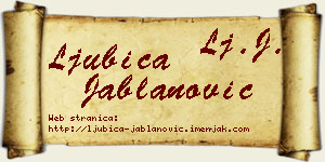 Ljubica Jablanović vizit kartica